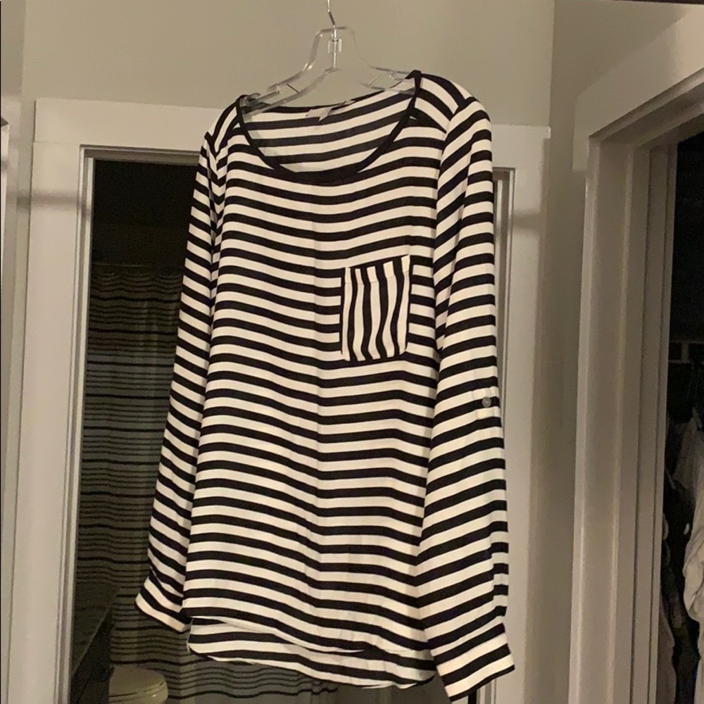Loft chiffon striped blouse